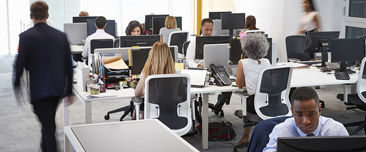 Busy and cramped office